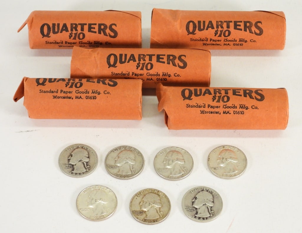 50 American .90 Silver Quarter Collection Auction