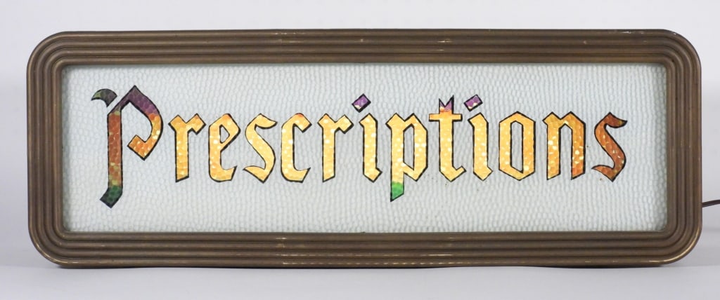 Drug Store Apothecary Lighted Prescription Sign (1 of 11)
