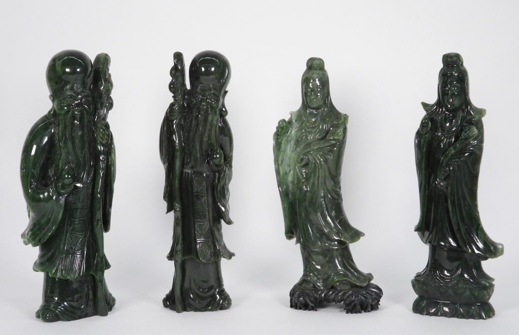 4PC Chinese Stone Guanyin & Shoulao Sculptures (1 of 8)