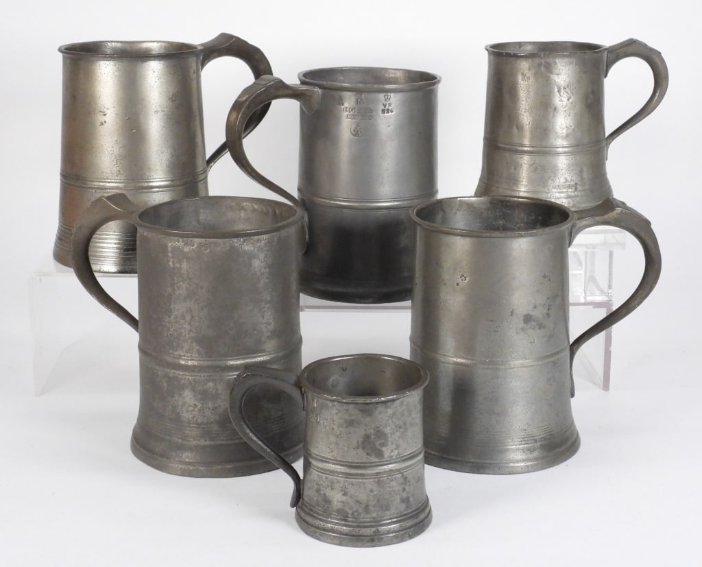 6PC English Pewter Mugs & Tankards (1 of 9)