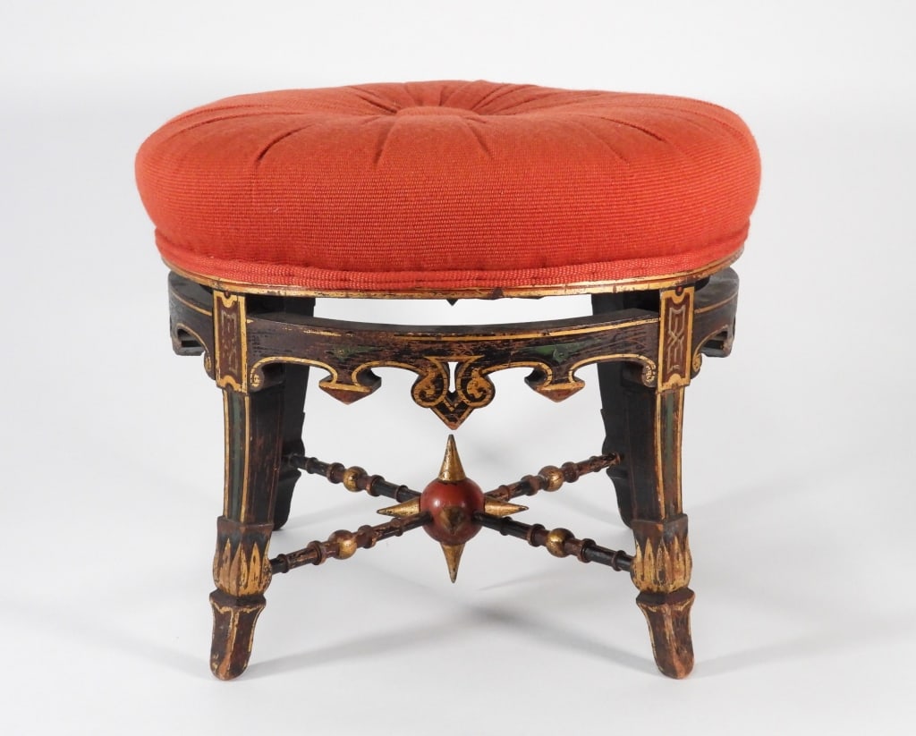 American Aesthetic Movement Decorated Stool (1 of 8)