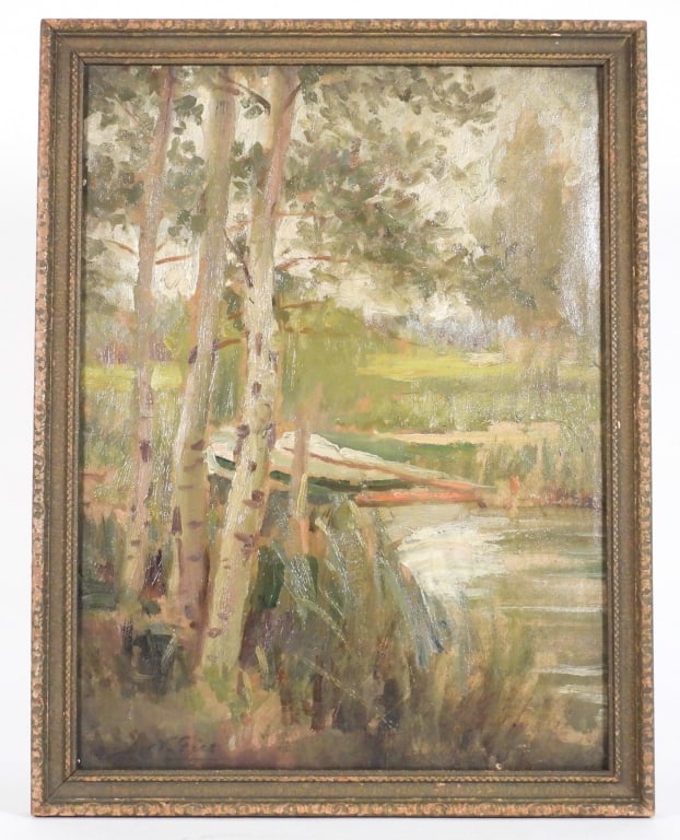 Joseph W. Gies Birch Forest Landscape Painting (1 of 6)