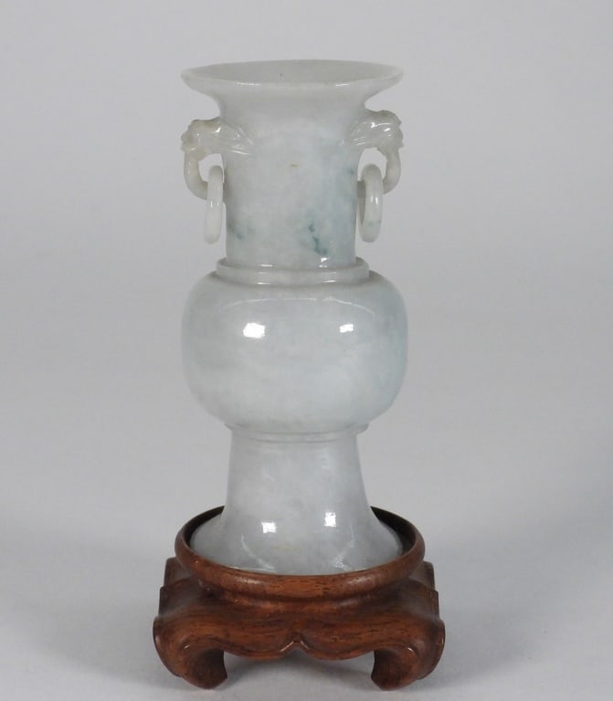 Chinese Carved Jadeite Miniature Bud Vase (1 of 8)