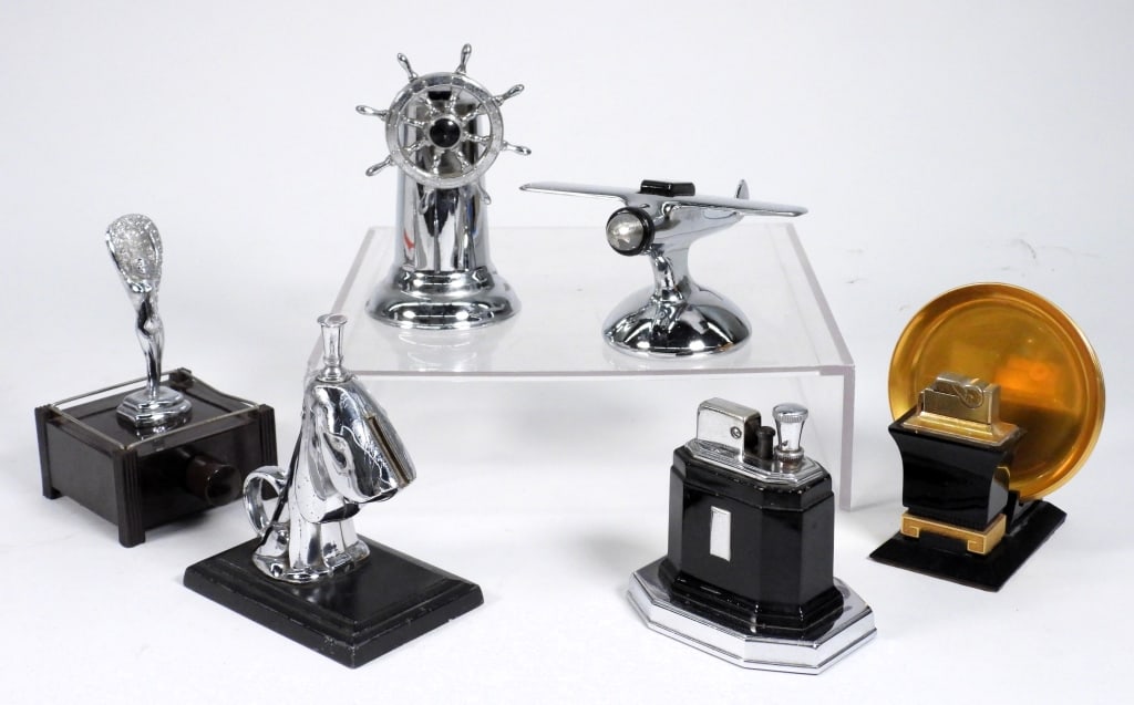 6 Art Deco Parker & Other Figural Table Lighters (1 of 10)