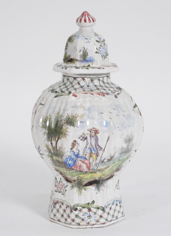 18C Veuve Perrin French Faience Porcelain Jar (1 of 9)