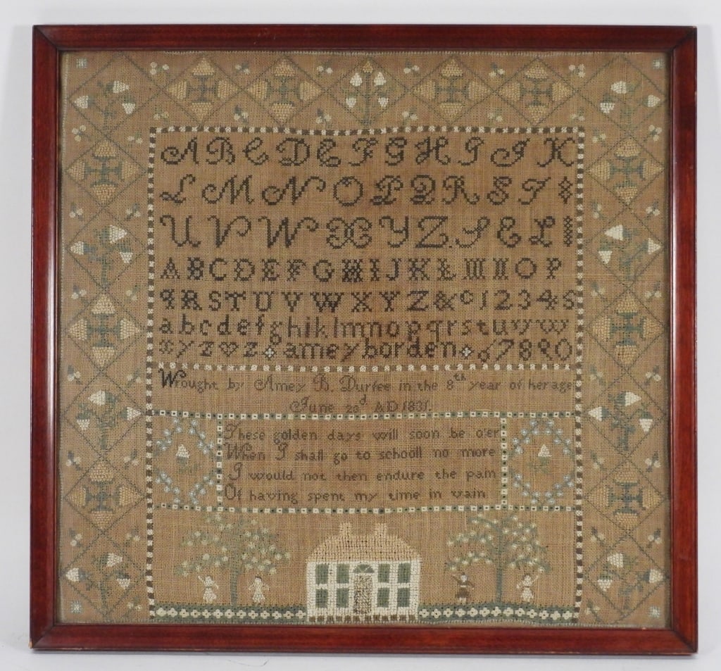 19C New England 1831 Embroidered Sampler (1 of 11)