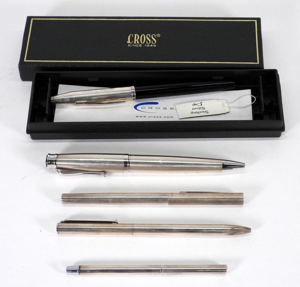 5PC Tiffany Cartier & Cross Sterling Silver Pens (1 of 6)