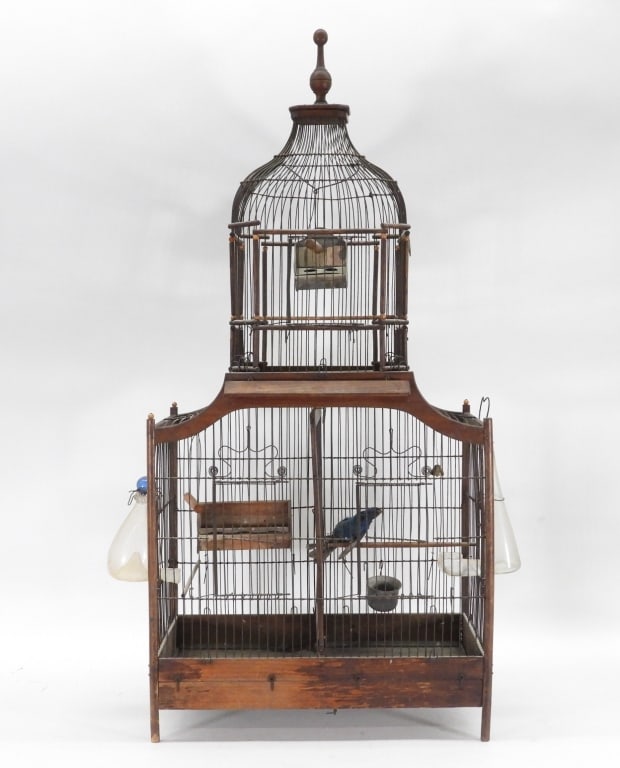 Victorian Footed Two Tier Birdcage w/ Accessories (1 of 9)