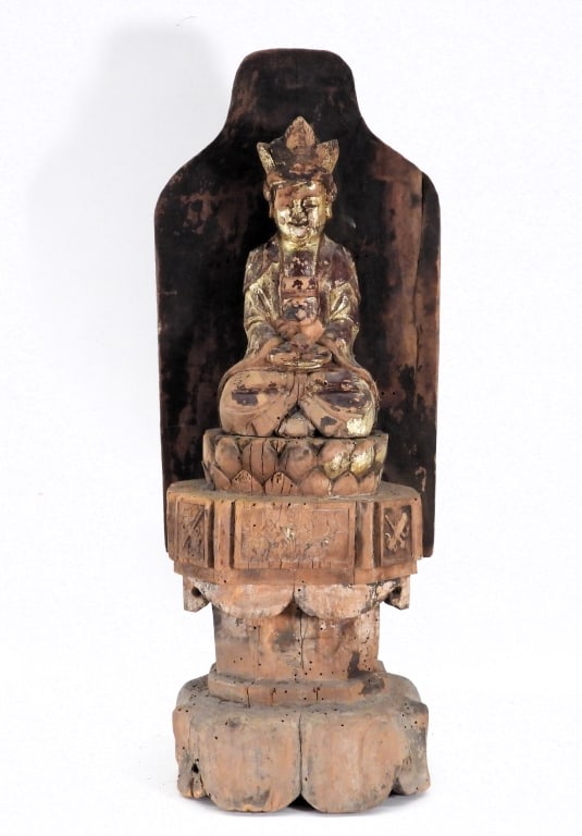Japanese Edo Period Carved Wood Buddha Sculpture (1 of 11)