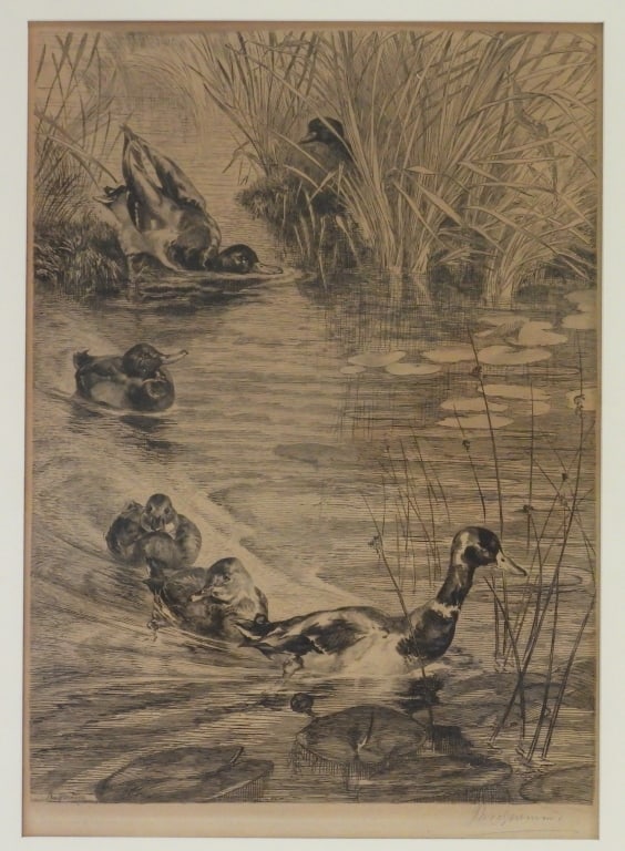 Felix Bracquemond Duck Pond Etching (1 of 8)