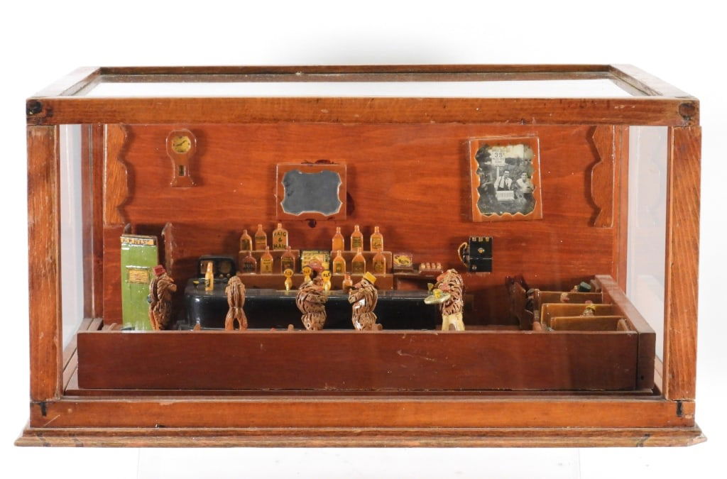 Carved Nut Shell Bar Scene Diorama (1 of 7)