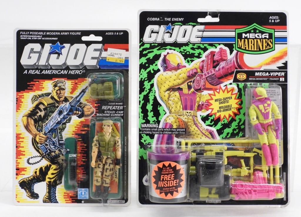 2PC 1989-93 GI Joe ARAH Repeater & Mega Viper MOSC (1 of 7)