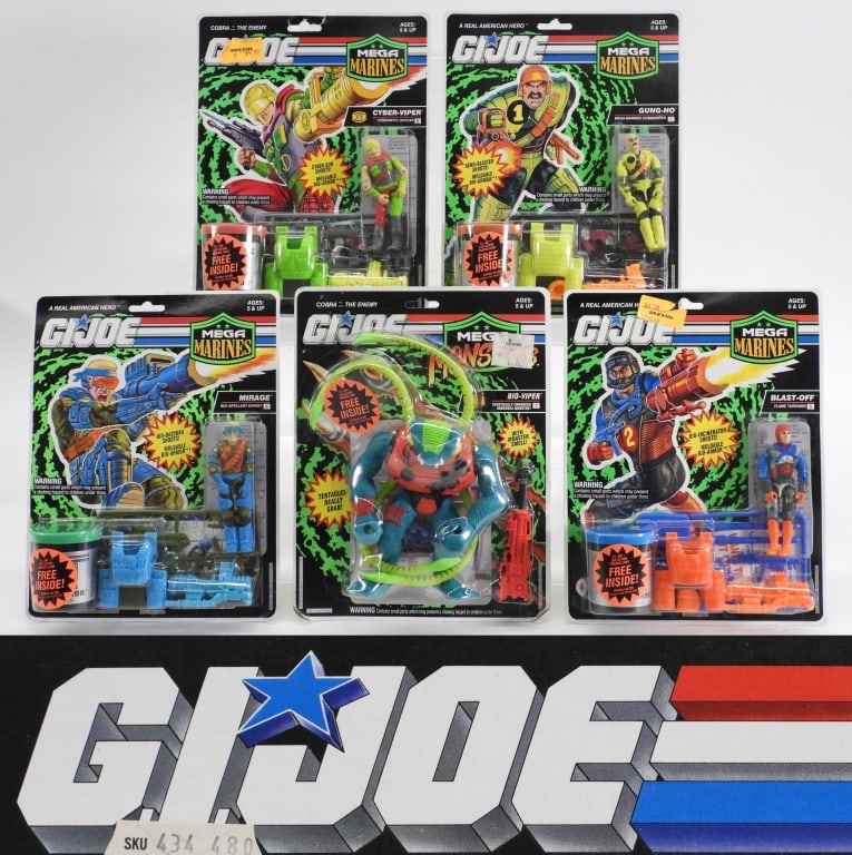 5PC 1993 Hasbro GI Joe Mega Marines Monsters MOSC (1 of 13)