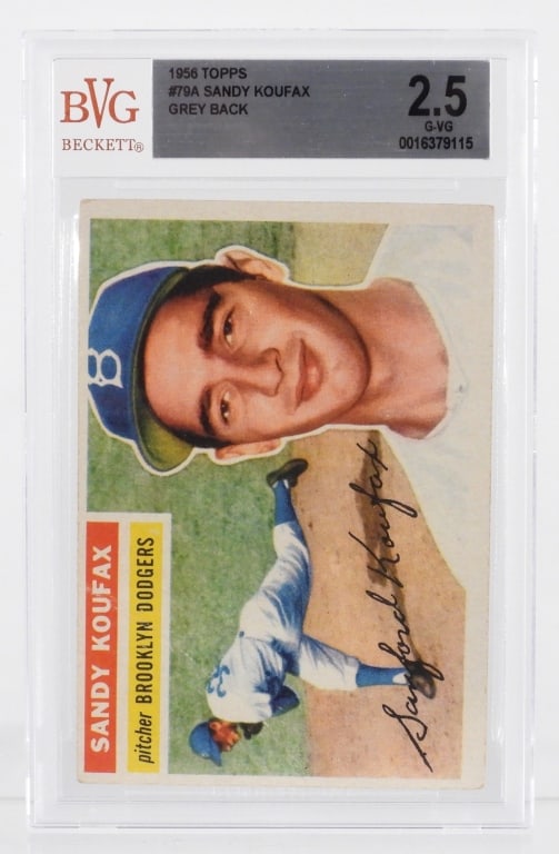 1956 Topps Baseball #79A Sandy Koufax BVG 2.5 (1 of 2)