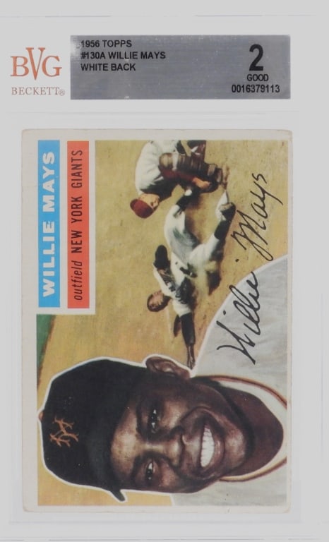 1956 Topps Baseball #130A Willie Mays BVG 2 (1 of 2)