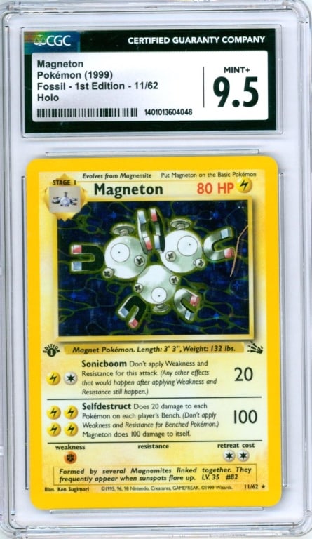 1999 Pokemon Fossil 1st Ed. Magneton CGC 9.5 (1 of 2)