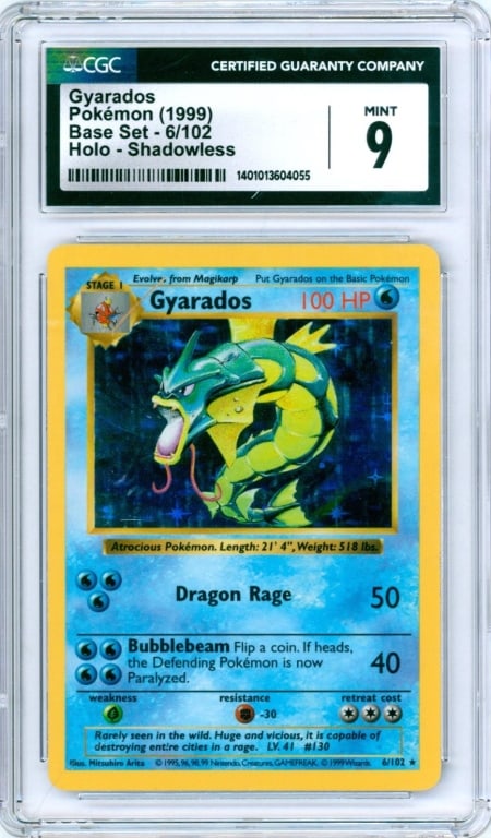 1999 Pokemon Base Shadowless Gyarados CGC 9 (1 of 2)