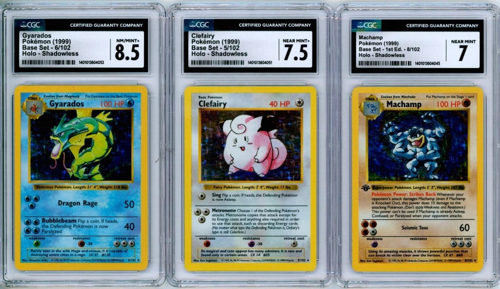 3PC 1999 Pokemon Base Shadowless CGC Holo Group (1 of 2)