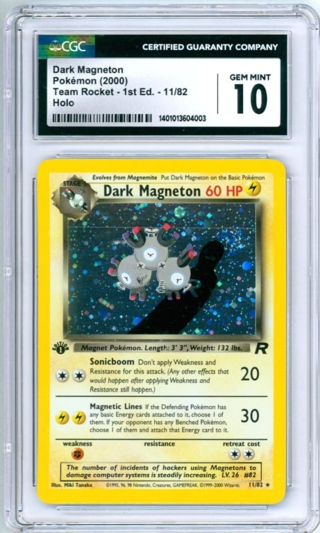 2000 Pokemon Team Rocket 1st Ed. Magneton CGC 10 (1 of 2)