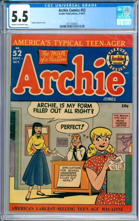 Archie Publications Archie Comics #52 CGC 5.5 (1 of 2)