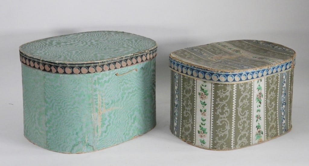 2PC 19C American Wallpaper Bandboxes (1 of 8)