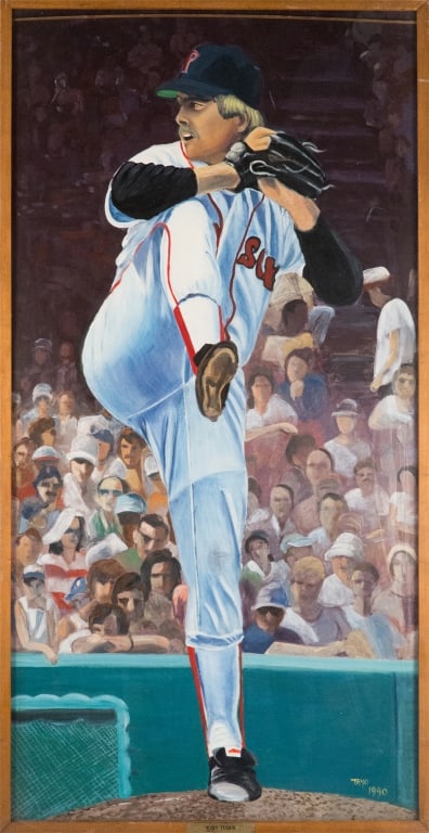McCoy Stadium John Tudor Monumental Mural: Carol “Tayo” Heuser Rhode Island,Contemporary Monumental depiction of American baseball player John Tudor who played professionally for the Boston Red Sox, Pittsburg Pirates, St. Louis Cardina
