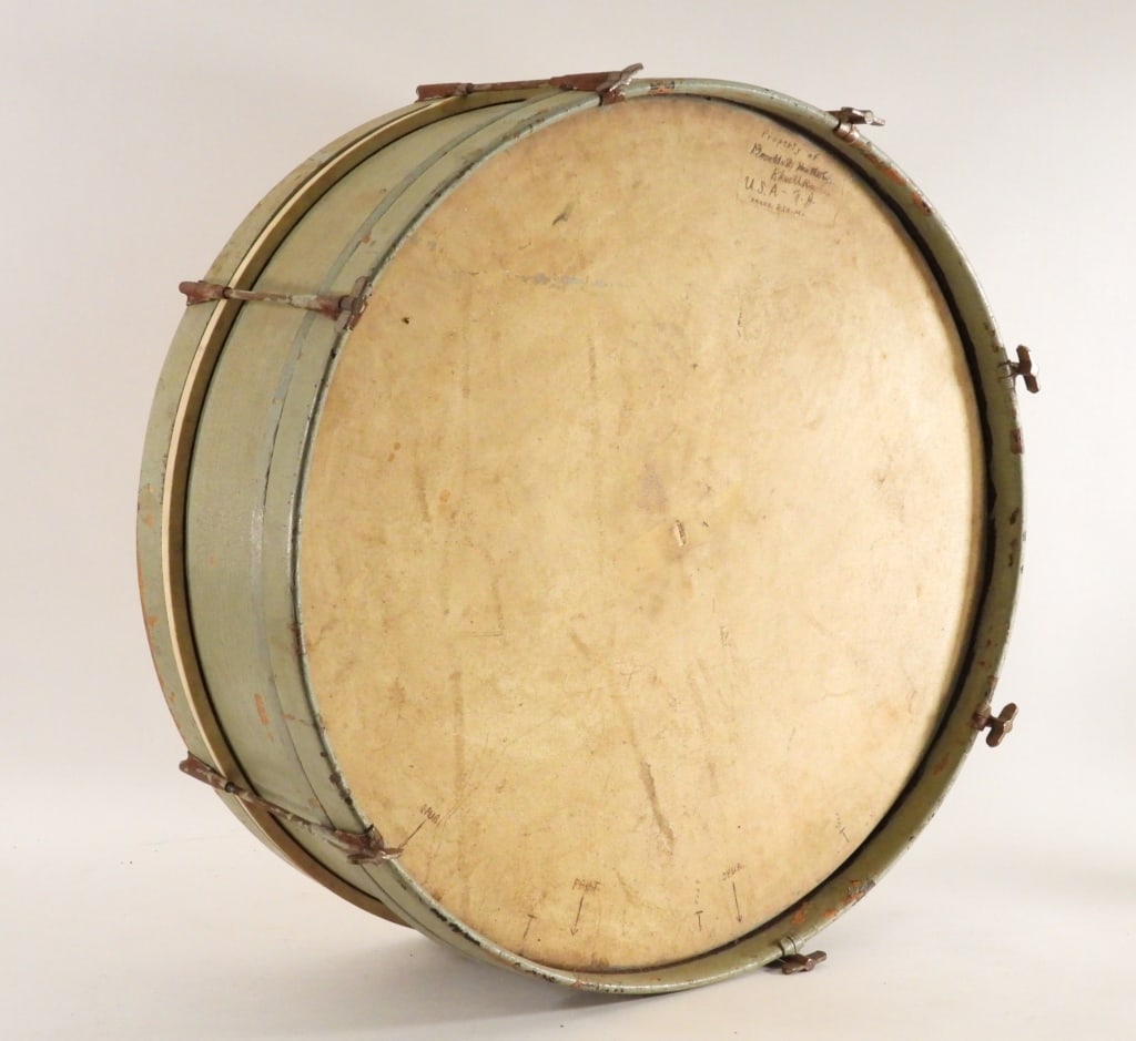 Antique Wooden Calfskin Bass Parade Drum (1 of 11)