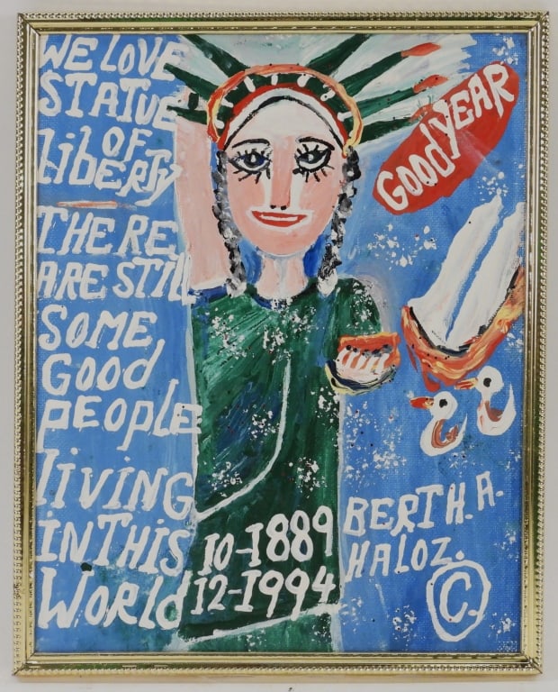 Bertha Halozan Outsider Statue of Liberty Painting (1 of 7)