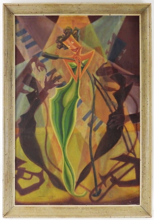 Zimeri A. Cox Harlem Renaissance Abstract Painting (1 of 10)