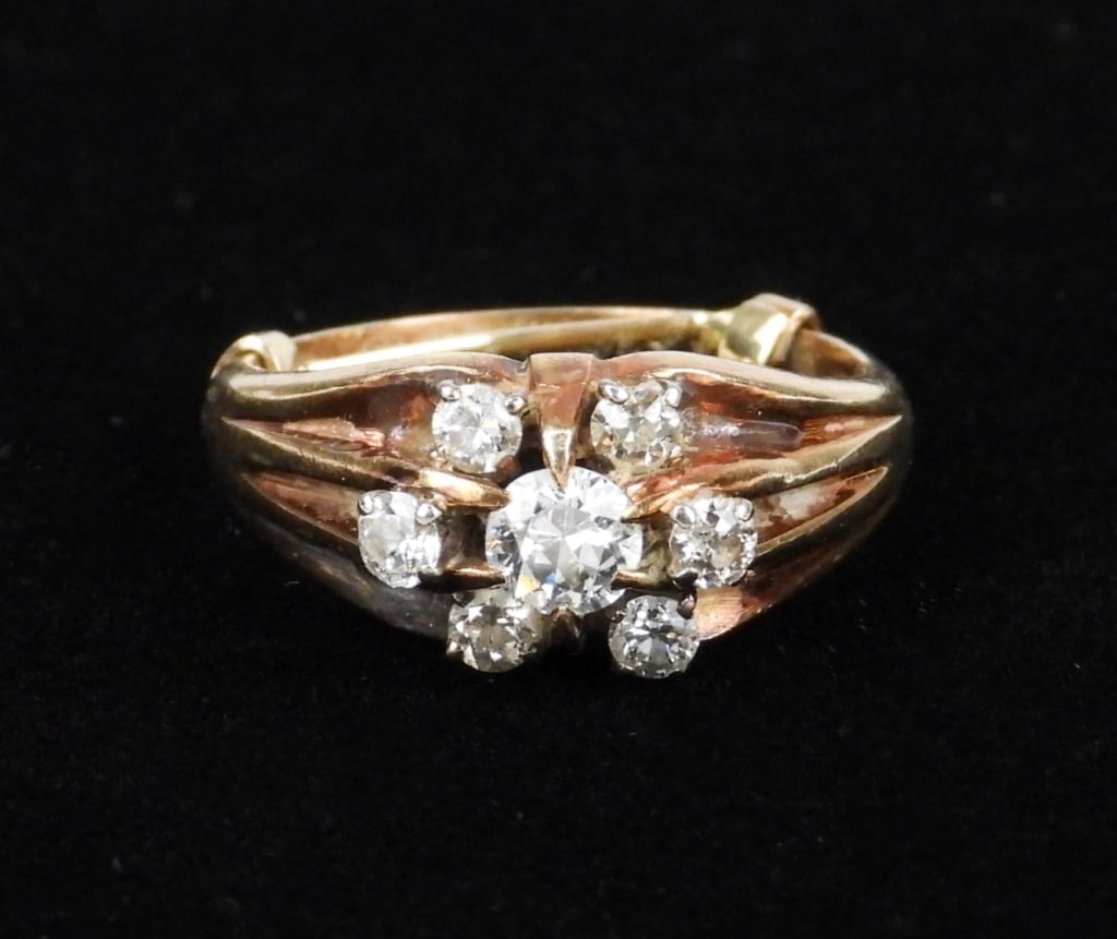 14K Gold Art Deco Diamond Estate Ring (1 of 6)