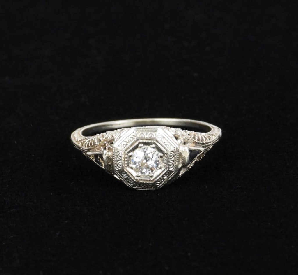 14K Gold Art Deco Diamond Estate Ring (1 of 6)