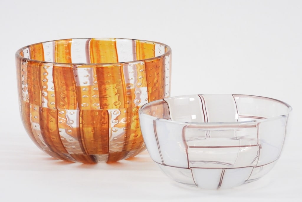 2PC Ercole Barovier Italain Sidone Glass Bowl + (1 of 10)