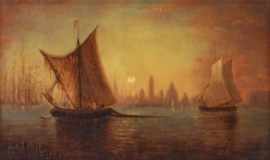 Charlotte Buell Coman Tonalist Harbor Painting (1 of 8)