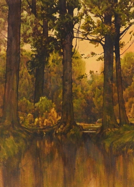H.A. Dyer River Landscape WC Painting (1 of 6)