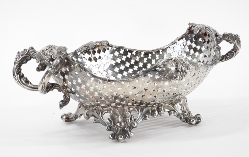 German Sterling Silver Grape Leaf Footed Bowl (1 of 9)