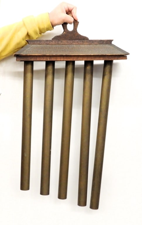 Large Pyrography & Brass Tube Dinner Bell Chimes (1 of 7)