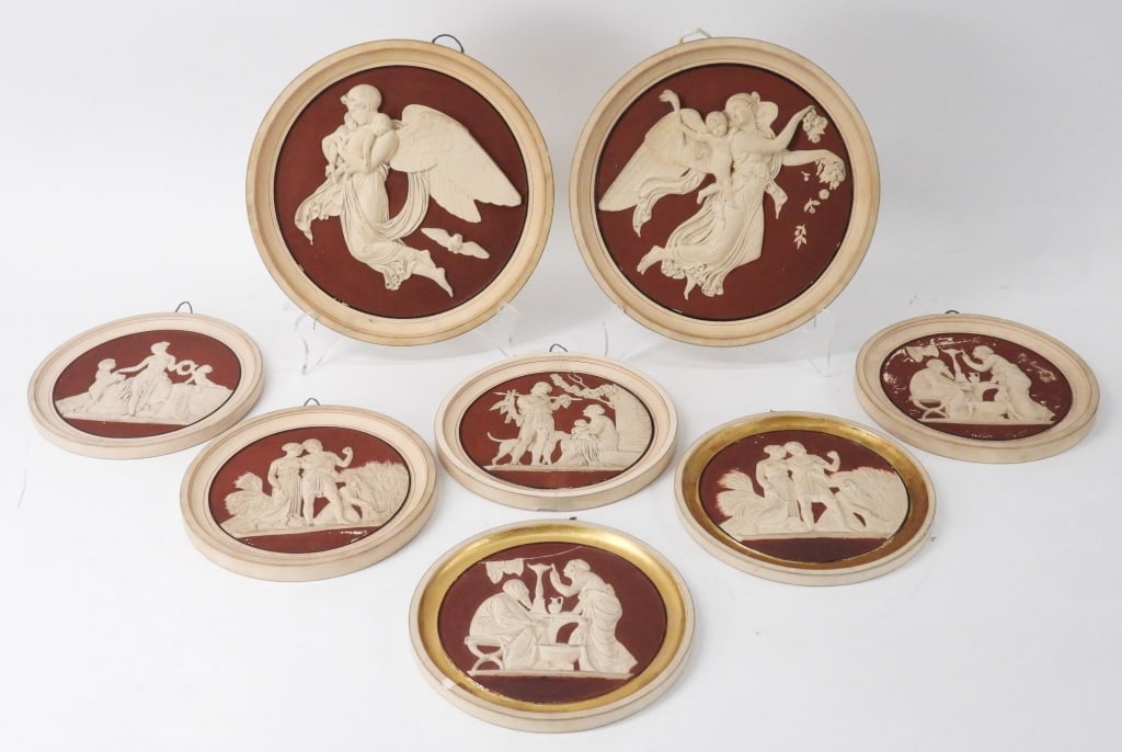 8PC 1860 Peter Ipsen Neoclassical Wall Plaques (1 of 14)