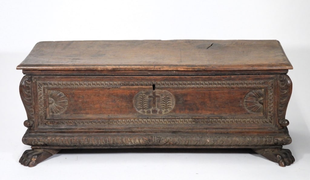 Early Italian Carved Wood Cassone (1 of 15)