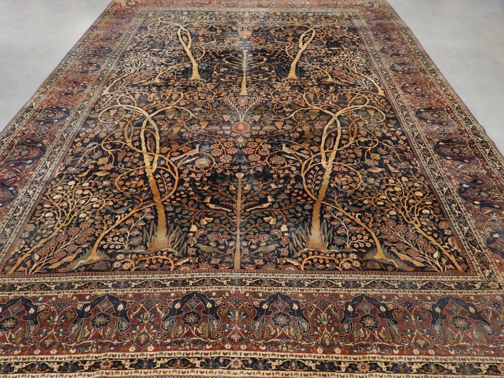 Room Size Antique Kashan Tree of Life Rug (1 of 12)