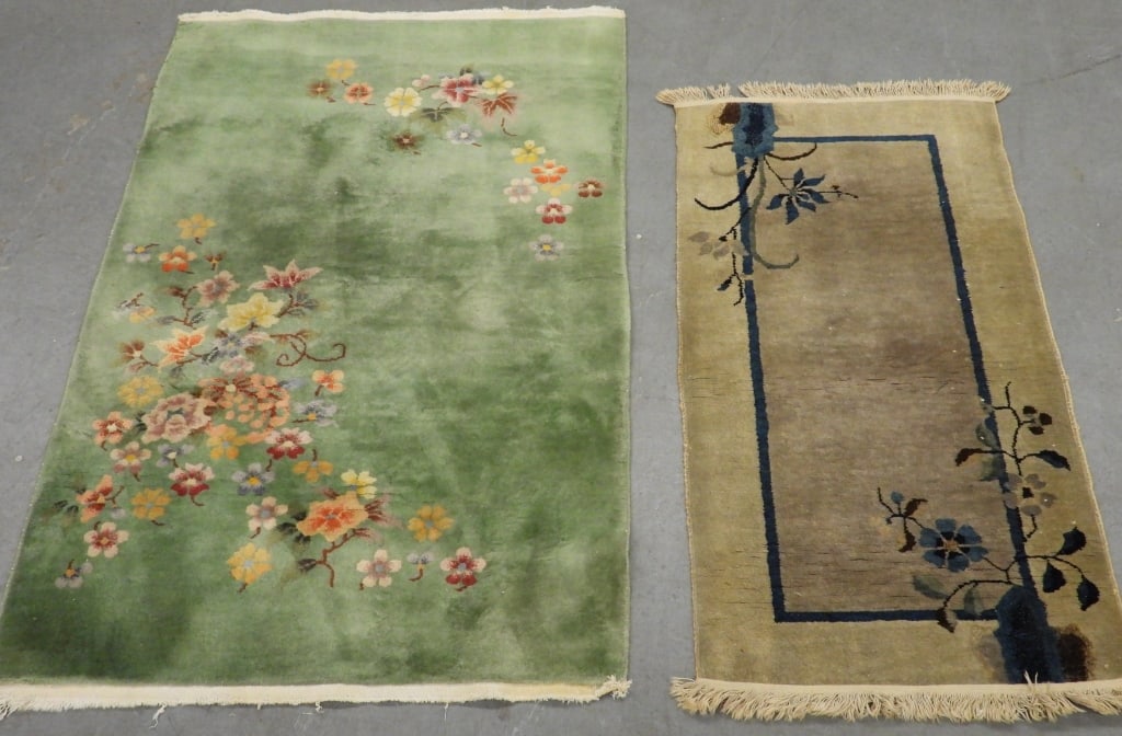 2PC Chinese Art Deco Pictorial Rugs (1 of 10)