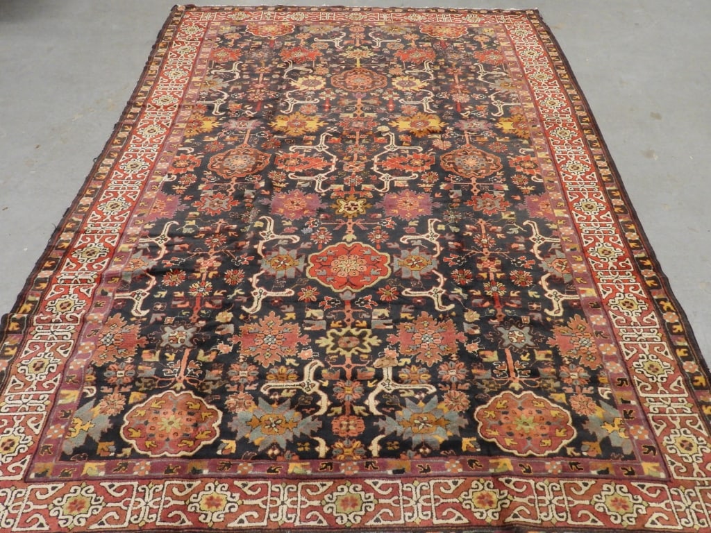 LG Antique European Botanical Hook Rug (1 of 12)