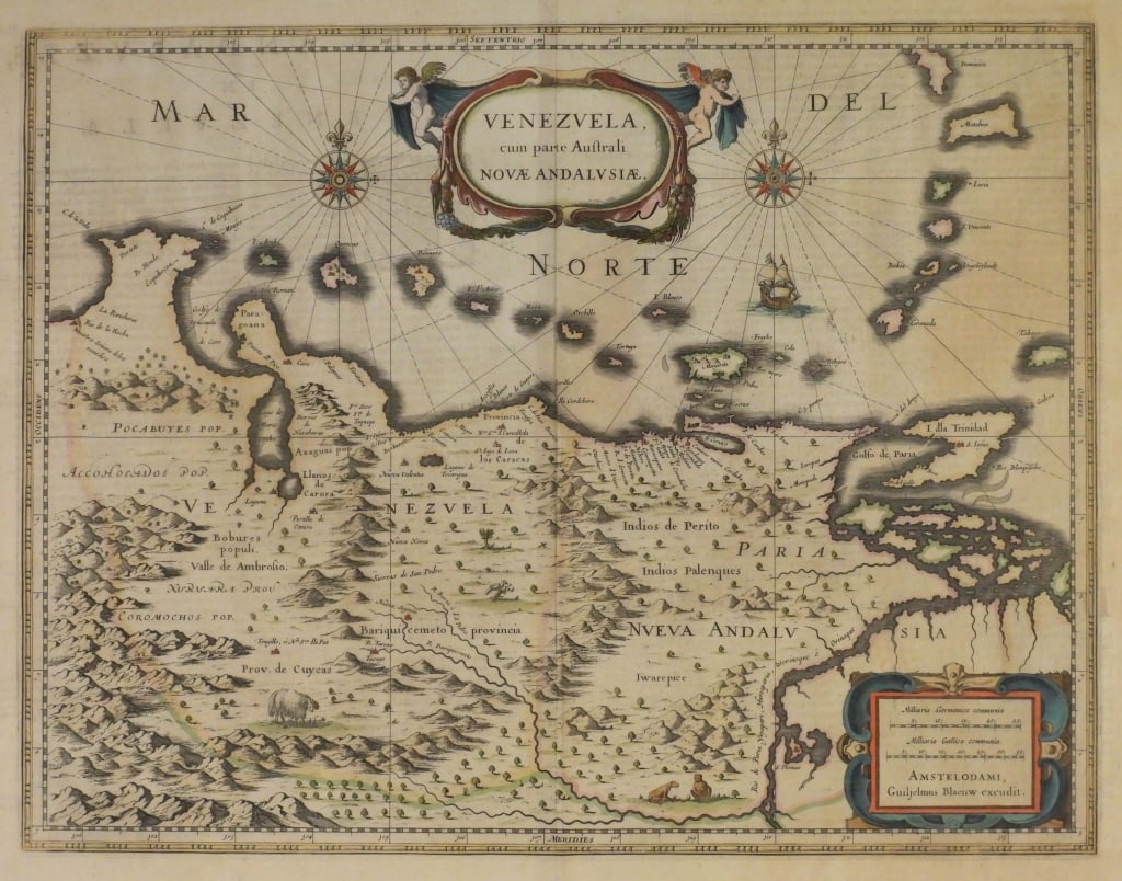 17C. Willem & Jan Blaeu Map of Venezuela (1 of 9)