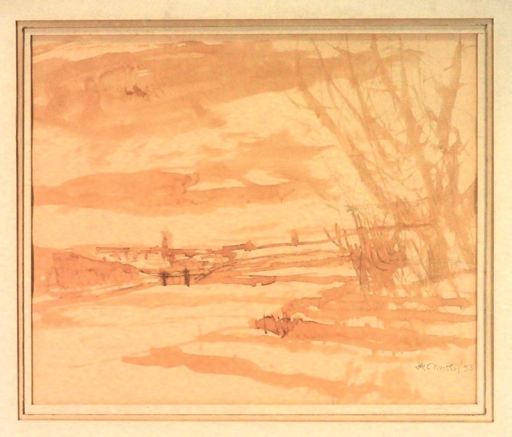 Jack Massey Sepia Landscape WC Painting (1 of 5)