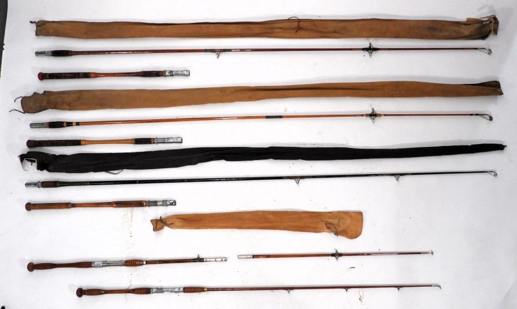 5PC Vintage Estate Bamboo Salt Water Fishing Poles (1 of 10)