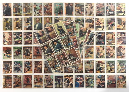 122PC 1958 Topps Disney Zorro #1-#88 Complete Set: United States,1958 Andy's Collection of 1958 Topps Walt Disney's Zorro #1-#88 trading cards, includes complete set with numerous duplicates, 122 cards total, card condition Very Good to Ex/NM, approx.