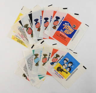 13PC 1960's Donruss Non-Sport Wax Wrapper Group: United States,20th Century Selection of thirteen 1960's Donruss non-sport trading card wax wrappers, includes Odd Rods, Freddie and the Dreamers, The Addams Family, Silly Cycles, The Flying Nun, and