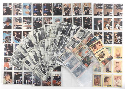 184PC 1960's Music Entertainment Non-Sport Cards: United States,20th Century Large group of 1960's Music and other entertainment non-sports trading cards from Andy's collection, includes Topps Beatles, Fabian, Hit Stars, Man from U.N.C.L.E., and