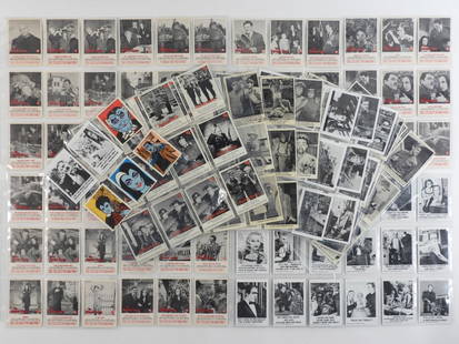 170PC 1960's TV Entertainment Non-Sport Cards: United States,1957 Large group of 1960's Donruss, Fleer, and Leaf Entertainment related non-sport trading cards, includes Addams Family, The Munsters, Hogan's Heroes, McHale's Navy, Garrison's Gorilla