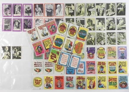 72PC 1960's Monster Related Non-Sport Card Group: United States,1965-1966 Collection of 1960's monster related non-sport trading cards including Terror Monster Series, Famous Monsters Series, Terror Tales, and Monster Greeting Cards, 72 cards total,