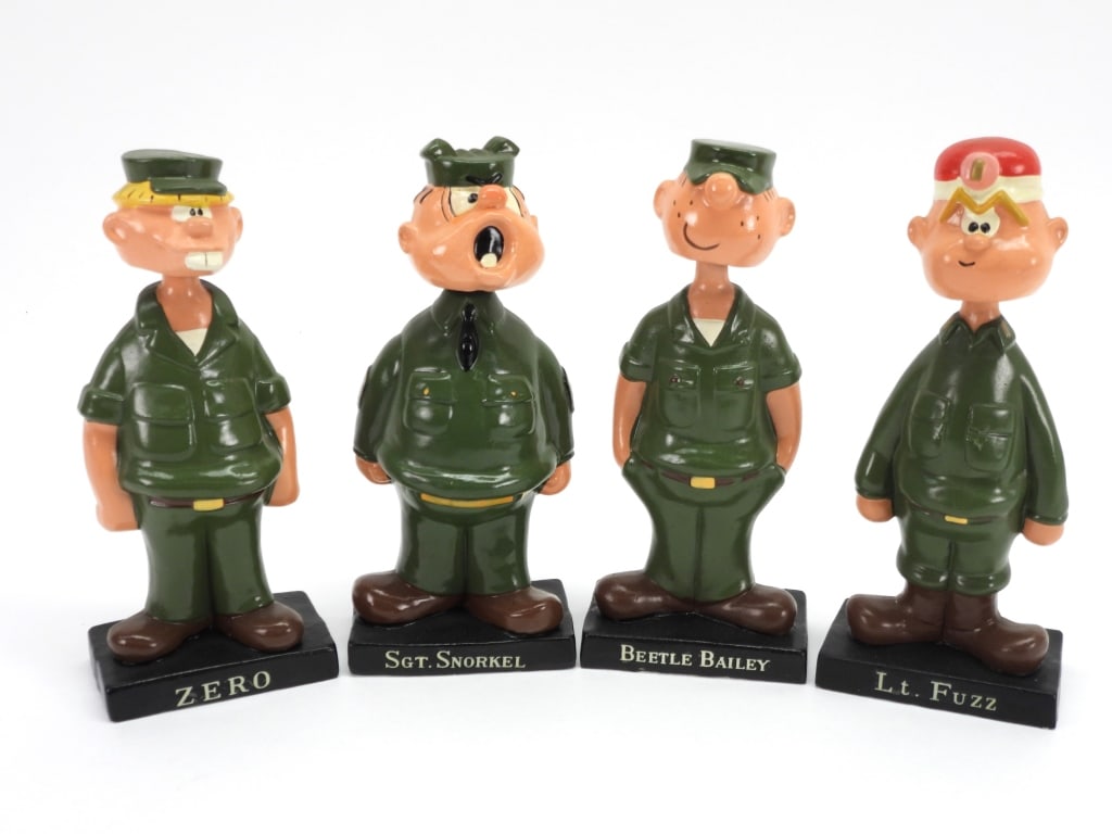 4PC 1960s King Features Beetle Bailey Bobble Heads (1 of 13)